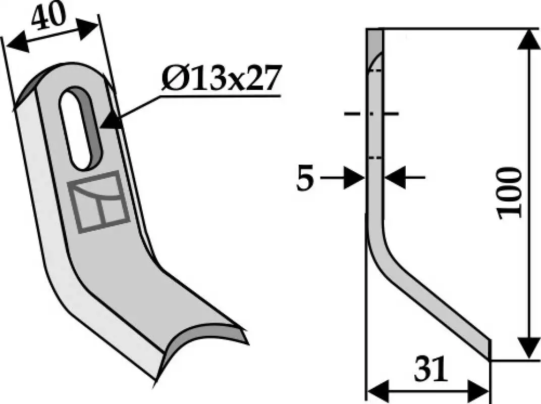 Y-Messer 100x40mm